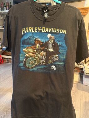 Harley-Davidson Black Tee with Frankenstein & Werewolf